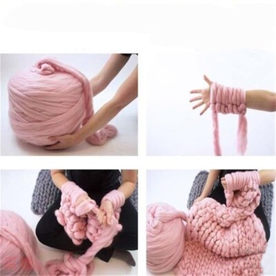 Super Thick Natural Wool Chunky Yarn Felt Wool Roving Yarn