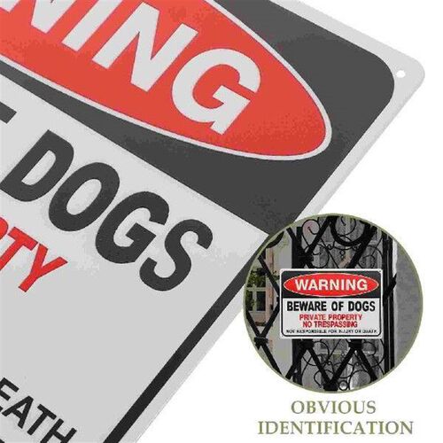 2 Pcs Dog Warning Sign Caution Garden Courtyard for Beware