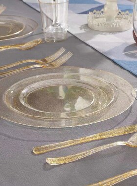 25 pcs disposable high quality clear plastic plates, perfect