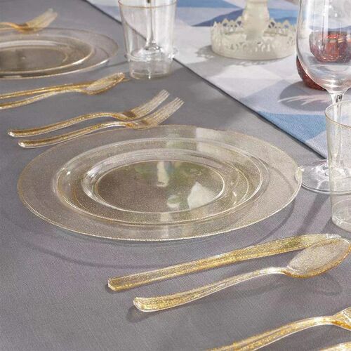 25 pcs disposable high quality clear plastic plates, perfect
