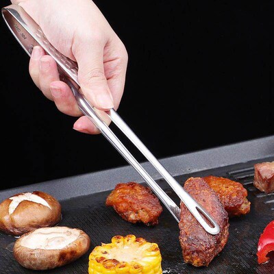Korean-style BBQ tongs, stainless steel grill tongs, buffet