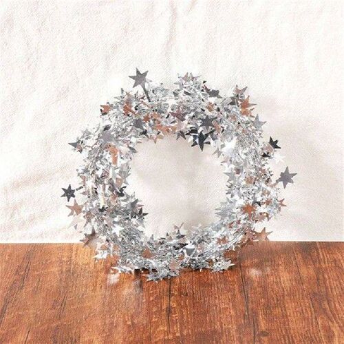 9PCS Tinsel Stars Wire Garlands Star Garlands For Wreath