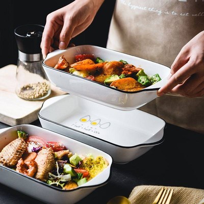 Baking tray ceramic cheese casserole oven western food dish