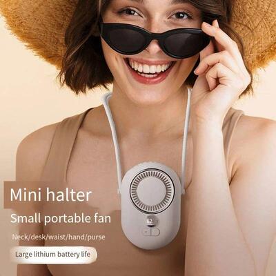 Portable Hanging Neck Fan Digital Display Bladeless Cooling