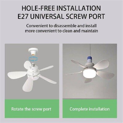 Silent Ceiling Fan with LED Lantern Rechargeable Electric