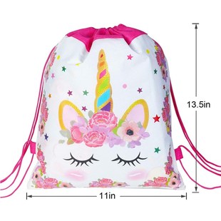 8/16/24/50PCS Unicorn Drawstring Bag For Girls Travel Storag