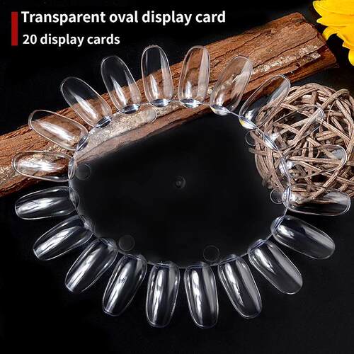 Clear Natural False Nail Art Display Tips Oval Wheel Nail Sw
