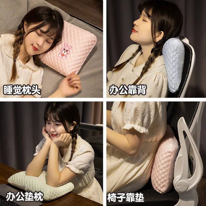Ice Bean Pillow Sleeping Table Pillow Small Pillow Memory Co - 实物图