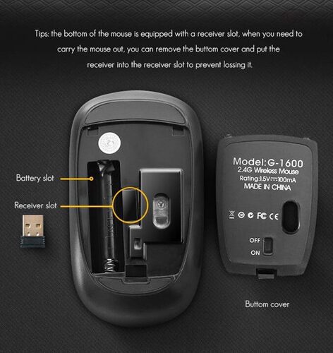 Wireless Mouse Silent Computer Mouse 2.4Ghz DPI Ergonomic