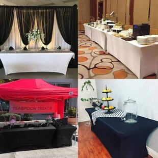 Spandex Fitted Sretch Table ver Cloth Folding Table Solid Re