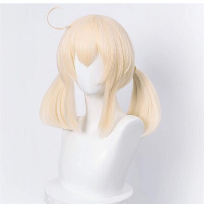 Rambut Sintetis Tahan Panas Wig Cosplay Merek Genshin Venti