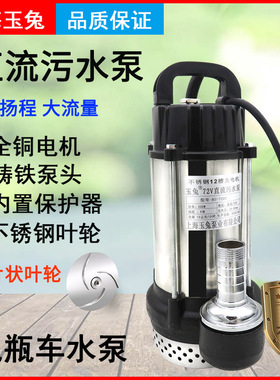 直流污水泵 电瓶车潜水泵48V60V72V96V抽水机农用灌溉高扬程1寸款