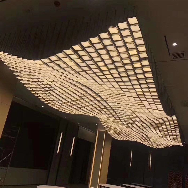 售楼部沙盘方块波浪形吊灯酒店大堂宴会展厅吧台KTV会所定制灯具,家装灯饰光源,酒店/宴会厅/餐饮吊灯,淘宝优惠券,粉丝福利购,淘宝优惠卷