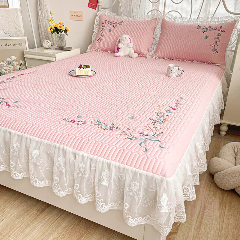 夏季a类凉感冰丝加厚乳胶凉席带花边床笠款床裙可机洗折叠空调席,床上用品,乳胶席,淘宝优惠券,粉丝福利购,淘宝优惠卷