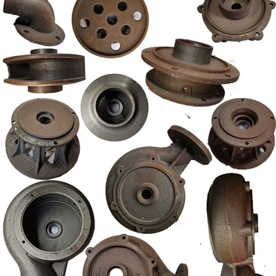 水泵配件5.5-7.5KW2-4寸六眼蜗壳止口172泵壳叶轮排污泵底座底网