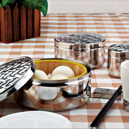 不锈钢小笼包点心蒸笼蒸屉早茶下午茶加高点心蒸格大小号酒店家用