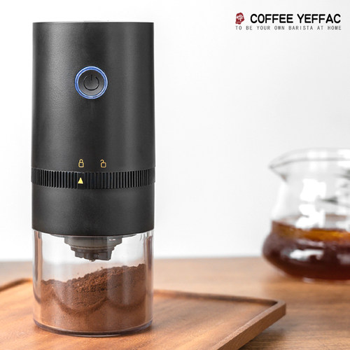 YEFFAC 电动磨豆机充电式可调节粗细陶瓷机芯咖啡豆咖啡粉研磨器