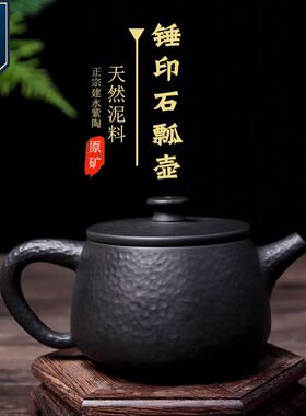 【滇匠】云南建水紫陶茶壶 全手工锤印非紫砂家名家功夫茶具锤印