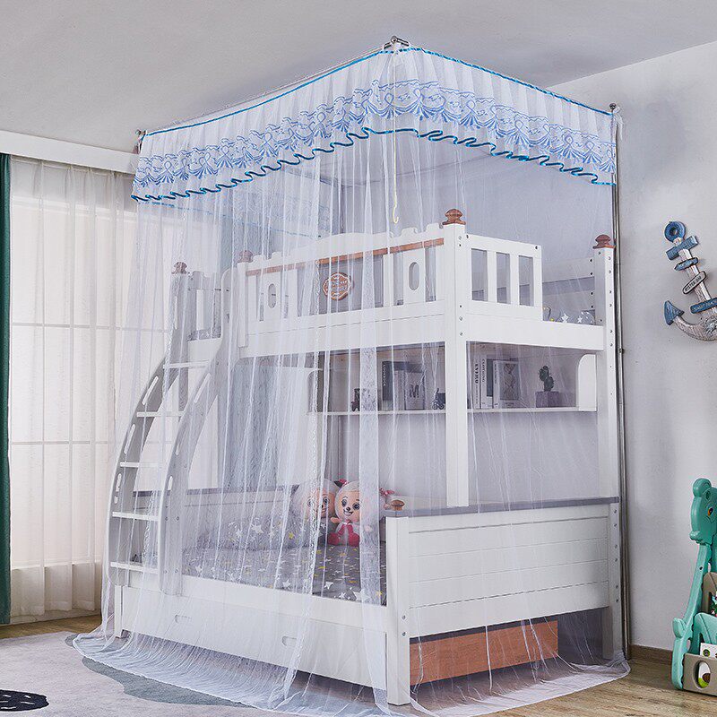 上下铺蚊帐子母床家用韩式1.5米免安装支架双层梯形1.2m伸缩蚊帐,床上用品,蚊帐,淘宝优惠券,粉丝福利购,淘宝优惠卷