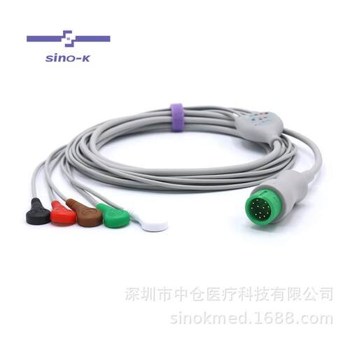兼容科曼5导心电扣式NC8NC10/STAR8000E/C30C50C60C80/NC3NC8NC12