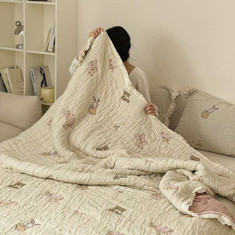 韩式A类十层纱布棉花糖春秋泡芙被可水洗单双人色织提花软糯被子,3C数码配件,其它配件,淘宝优惠券,粉丝福利购,淘宝优惠卷
