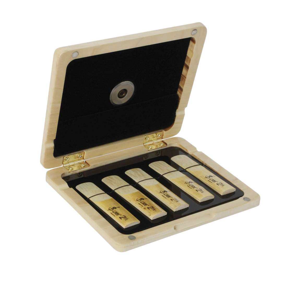 萨克斯单簧管哨片盒实木萨克斯哨片保湿盒5片装防潮黑管哨片盒