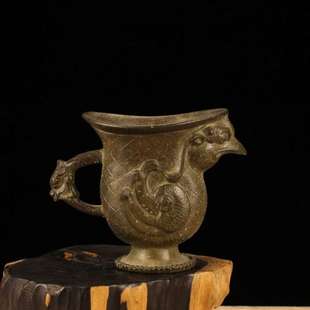 仿古汉代青铜酒杯兽杯古玩居家客厅玄关摆件合金工艺品 厂家