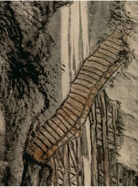1:1明沈周 庐山高图 古代名画山水画立轴高清复制家庭装饰画文稿