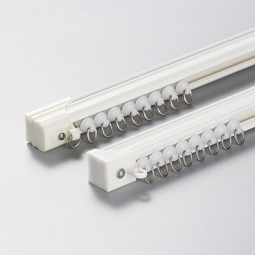 窗帘轨道滑轮可弯曲静音挂钩铝合金装家用双顶滑轨配件杆子窗帘杆