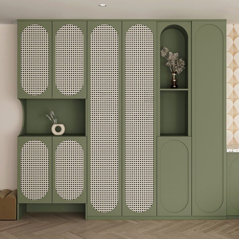 衣柜门定制奶油风实木衣壁橱门衣柜折叠门隔断门藤编柜门推拉门,全屋定制,卧室门,淘宝优惠券,粉丝福利购,淘宝优惠卷