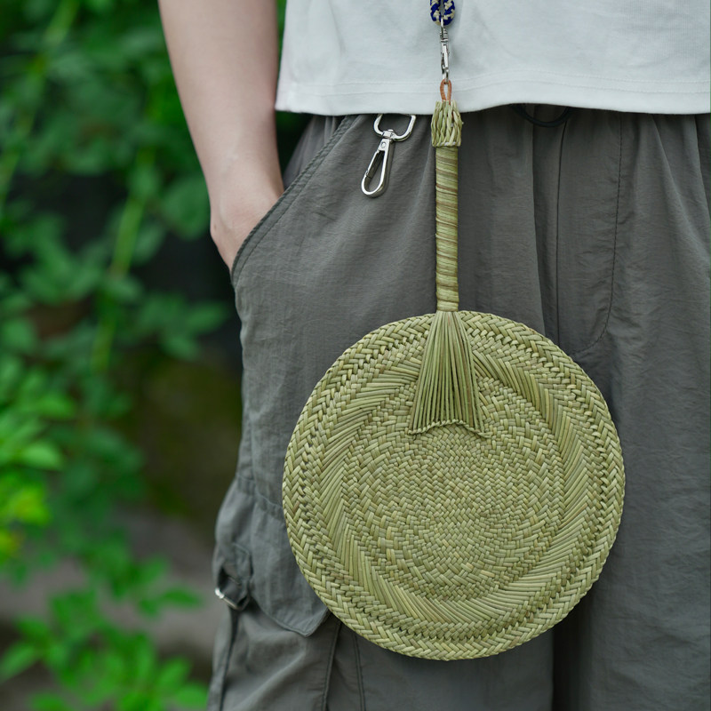 夏季手工蒲扇灯芯草扇子儿童宝宝扇草编出行扇老式草扇古风团扇
