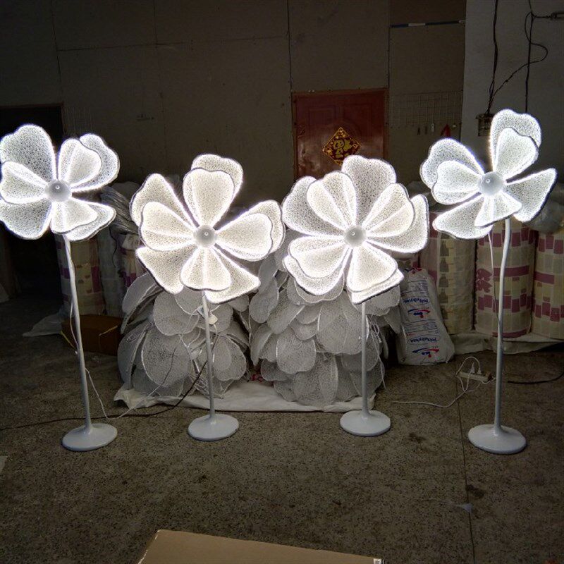 新款婚庆道具发光牡丹花灯光背景路引LED灯带路引迎宾区橱窗布置