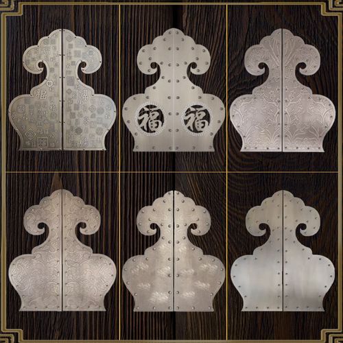 中式木大门条中式包角包边老式如意铜条装饰加固纯黄铜刻花铜压条