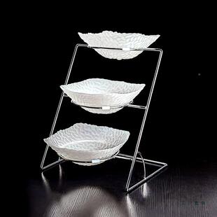 层F5M56S86自助餐台调水果盘果架子置物多层盘子菜架展盘示架支三