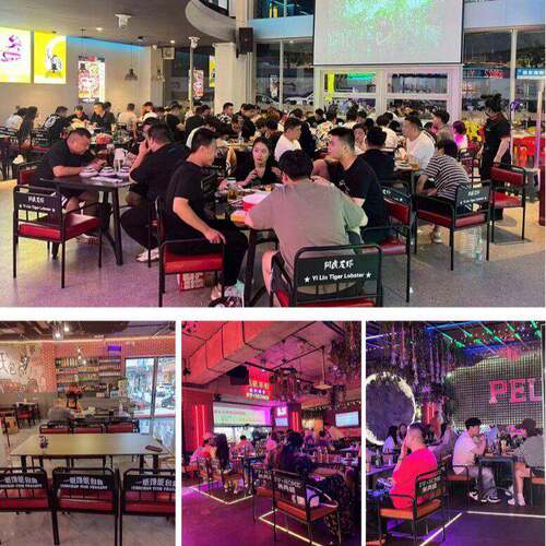 工业餐厅酒馆桌椅网925红艺休闲风清吧店烧烤火锅店茶餐厅商用铁