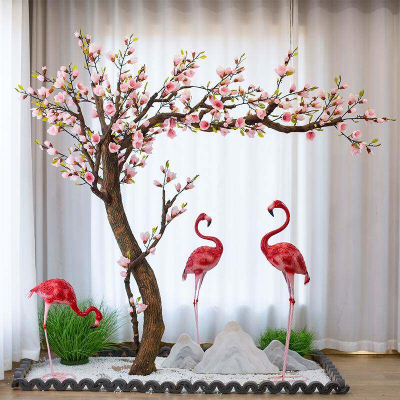 仿真玉树假树绿植大型室内景商造场X18橱花窗景观装饰兰仿真玉兰