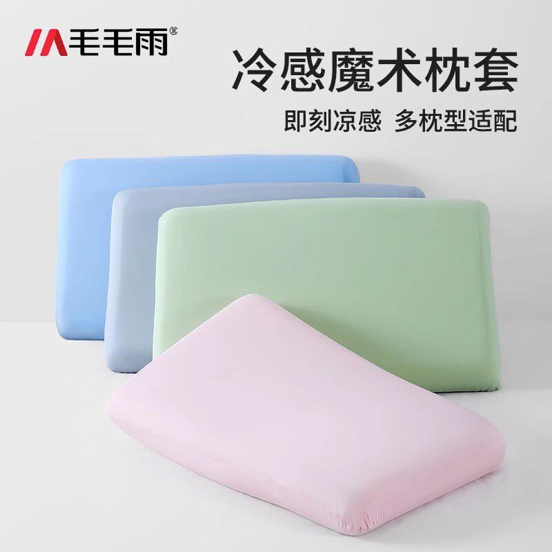凉感冰丝枕头套一对家用夏季2023新款夏凉乳胶枕套单个40x60通用