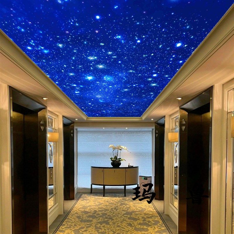星空顶天花板吊顶壁纸卧室影音室满天星酒吧墙贴酒店餐厅吊顶装饰