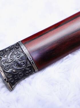 刀剑手工锻打夹钢影浮视汉AL-63666剑雕错宝剑体一银春秋剑未开刃