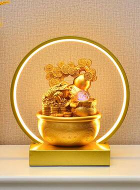 环桌面家居循水客流水摆件装饰品招财猫厅钱摇TPB树电视柜办公桌