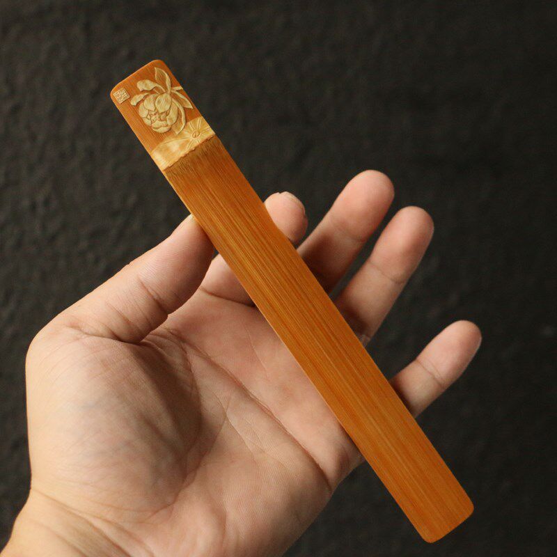 十几年玉竹老料东阳名家戚挺飞本工精工留青雕刻文房雅器书签竹雕