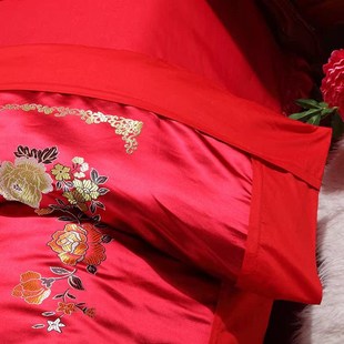 杭州传统丝绸织锦缎婚庆被结婚喜被罩刺绣软锻子被面子绸缎