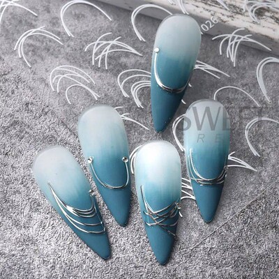 Spider Gel Line Nail ers Metal Silver White Irregular Graffi