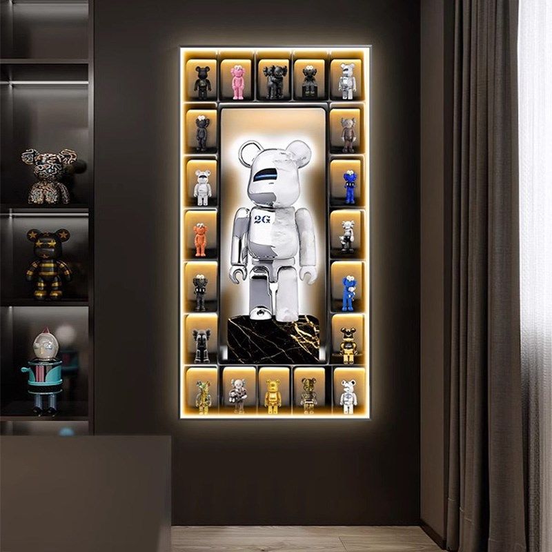 带灯暴力熊玄关装饰画氛围灯光画入户门正对墙挂画高级感走廊壁灯,家居饰品,氛围画/灯画,淘宝优惠券,粉丝福利购,淘宝优惠卷