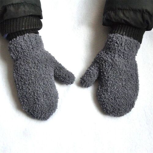Warm Plush Thick Warm Baby Gloves Winter Plus Velvet Mittens