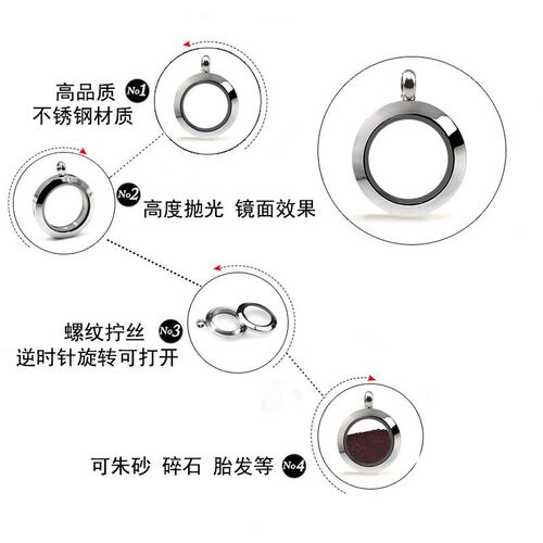 Mini Stainless Steel Small Tangka Gawu Box Pendant Thread Sc