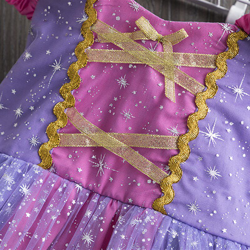 Girl Princess Dress Puff Sleeve Gorgeous Gowns Infant Hallow - 实物图