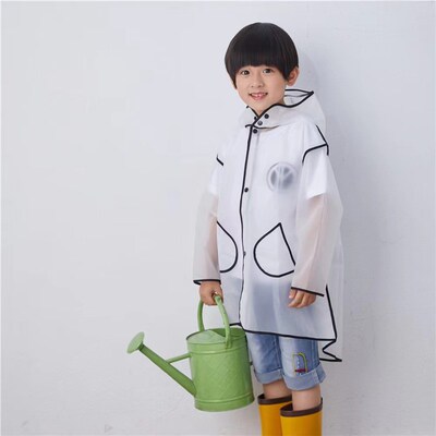 Kids Raincoat Waterproof Rain Poncho Clear Transparent Child