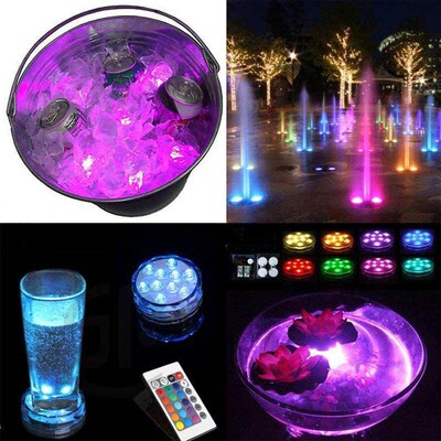 Waterproof Multi Color Submersible LED Lights Underwater Nig