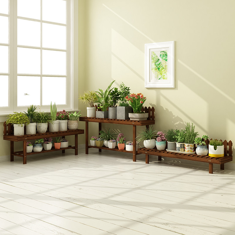 防腐田园花架子实木质多层室内阳台置物客厅落地多肉盆架家用花凳,住宅家具,花架/花几,淘宝优惠券,粉丝福利购,淘宝优惠卷